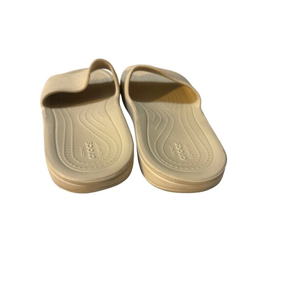 Crocs Womens Beige Slide Sandals W10 Lightweight & Durable Rubber - Picture 4 of 7